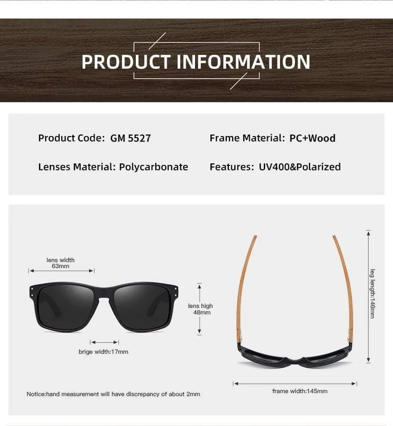 Design Buchenholz handgefertigte Sonnenbrille Männer polarisierte Brille Outdoor Autofahren Sonnenbrille verstärktes Scharnier
