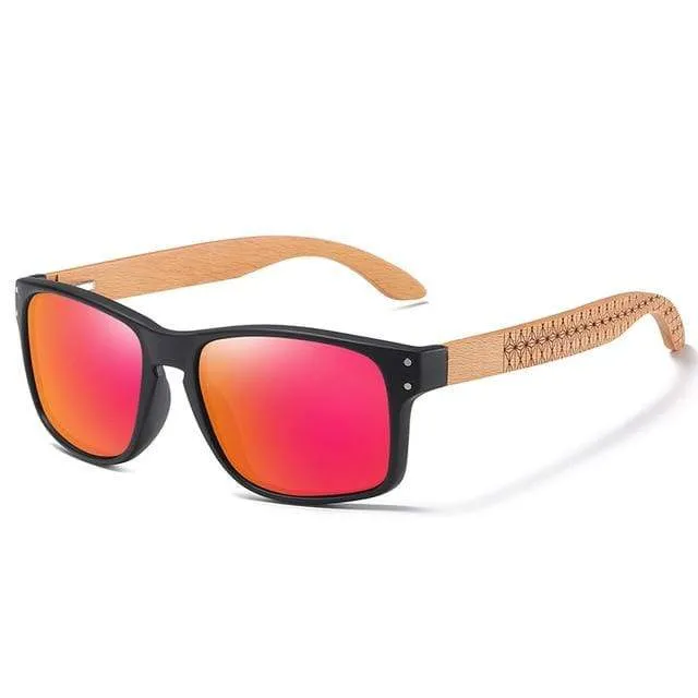Design Buchenholz handgefertigte Sonnenbrille Männer polarisierte Brille Outdoor Autofahren Sonnenbrille verstärktes Scharnier