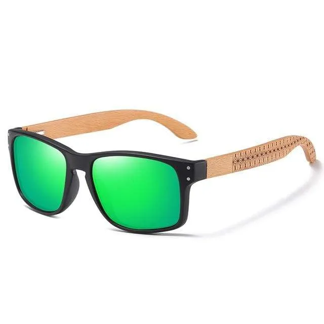Design Buchenholz handgefertigte Sonnenbrille Männer polarisierte Brille Outdoor Autofahren Sonnenbrille verstärktes Scharnier