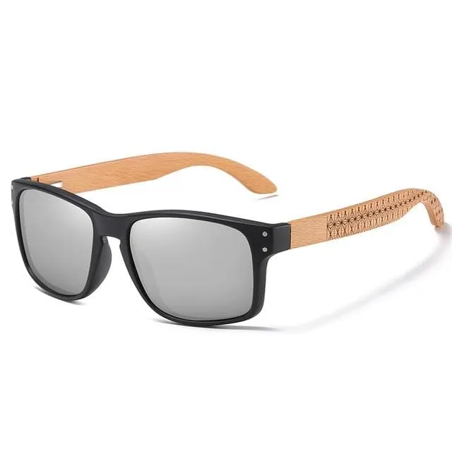 Design Buchenholz handgefertigte Sonnenbrille Männer polarisierte Brille Outdoor Autofahren Sonnenbrille verstärktes Scharnier