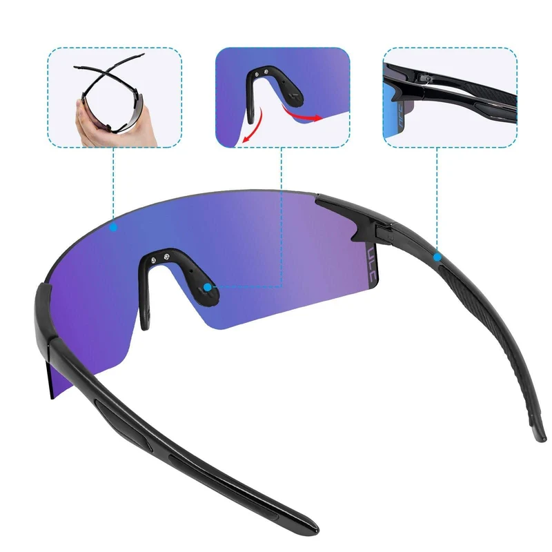 3 Linsen UV400 Fahrradsonnenbrille TR90 Sport Fahrradbrille MTB Mountainbike Angeln Wandern Reitbrille für Männer Frauen