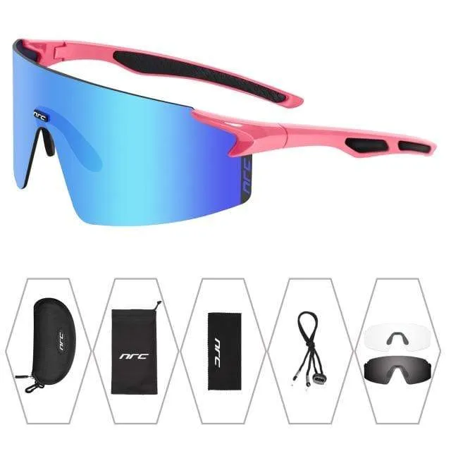 3 Linsen UV400 Fahrradsonnenbrille TR90 Sport Fahrradbrille MTB Mountainbike Angeln Wandern Reitbrille für Männer Frauen
