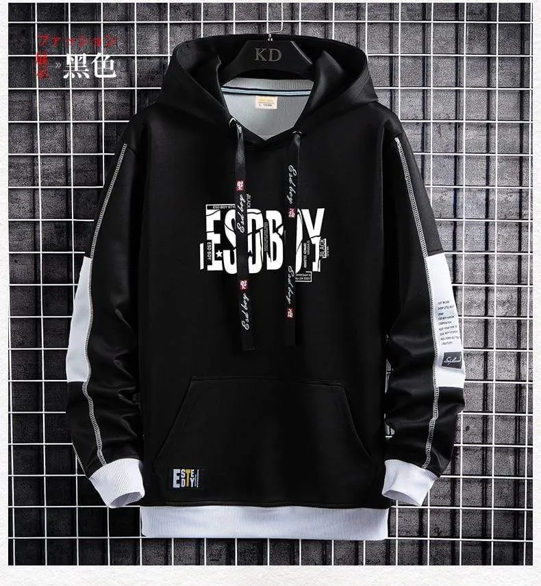 Brief Drucken Herren Hoodies 2021 Japanischen Stil Hip Hop Casual Sweatshirts Streetwear Männlichen Hoodies Harajuku Pullover Tops