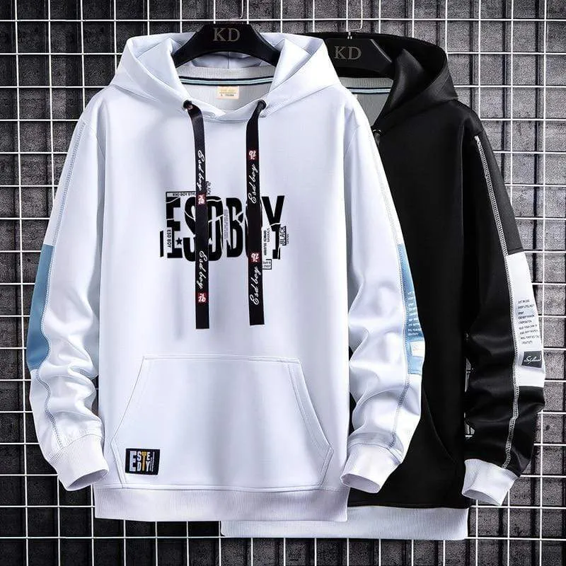 Brief Drucken Herren Hoodies 2021 Japanischen Stil Hip Hop Casual Sweatshirts Streetwear Männlichen Hoodies Harajuku Pullover Tops