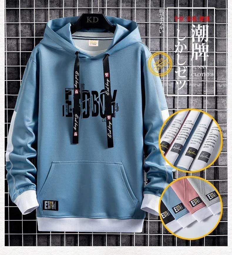 Brief Drucken Herren Hoodies 2021 Japanischen Stil Hip Hop Casual Sweatshirts Streetwear Männlichen Hoodies Harajuku Pullover Tops
