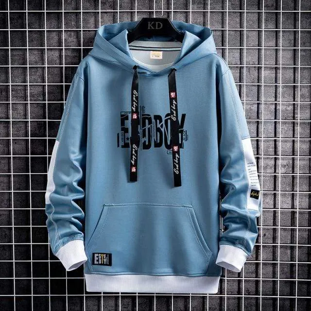 Brief Drucken Herren Hoodies 2021 Japanischen Stil Hip Hop Casual Sweatshirts Streetwear Männlichen Hoodies Harajuku Pullover Tops