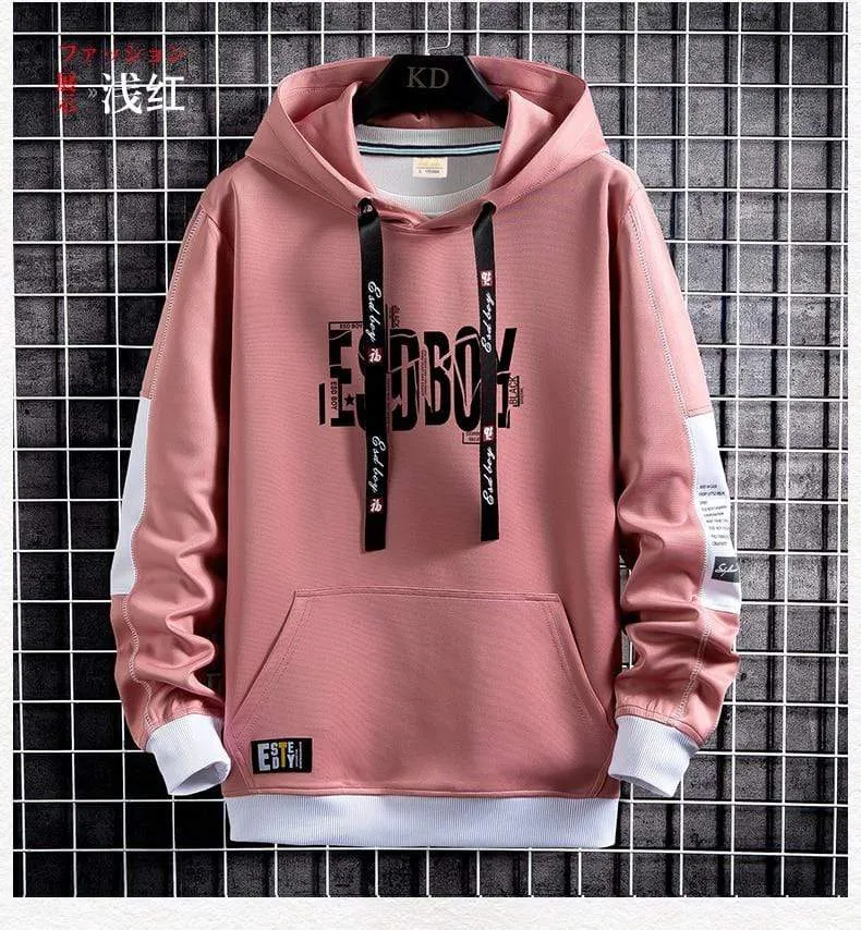 Brief Drucken Herren Hoodies 2021 Japanischen Stil Hip Hop Casual Sweatshirts Streetwear Männlichen Hoodies Harajuku Pullover Tops
