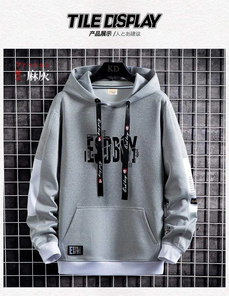 Brief Drucken Herren Hoodies 2021 Japanischen Stil Hip Hop Casual Sweatshirts Streetwear Männlichen Hoodies Harajuku Pullover Tops