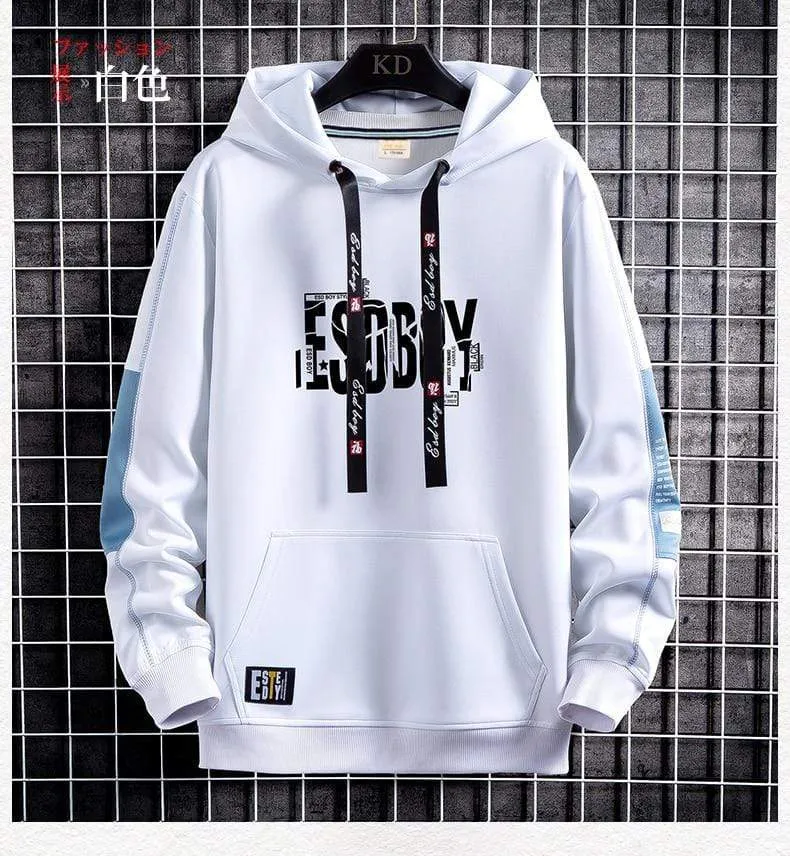 Brief Drucken Herren Hoodies 2021 Japanischen Stil Hip Hop Casual Sweatshirts Streetwear Männlichen Hoodies Harajuku Pullover Tops