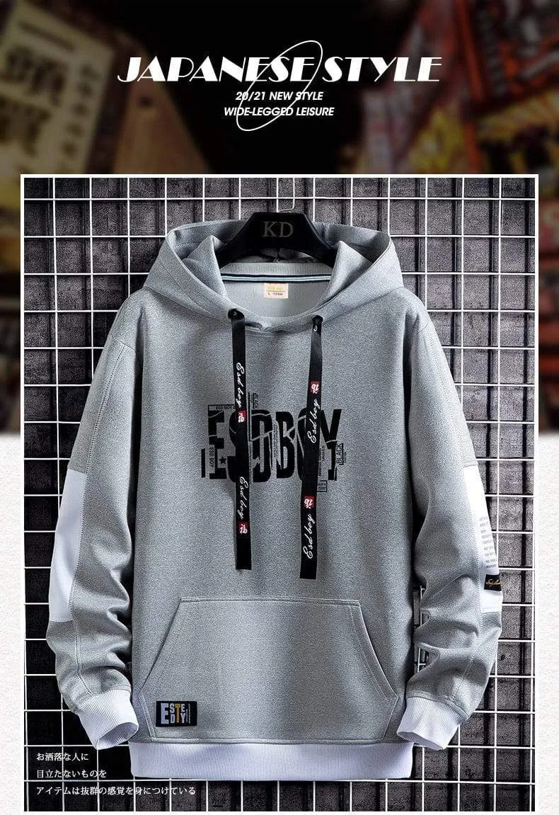 Brief Drucken Herren Hoodies 2021 Japanischen Stil Hip Hop Casual Sweatshirts Streetwear Männlichen Hoodies Harajuku Pullover Tops