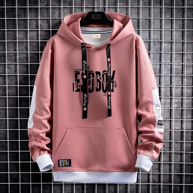 Brief Drucken Herren Hoodies 2021 Japanischen Stil Hip Hop Casual Sweatshirts Streetwear Männlichen Hoodies Harajuku Pullover Tops