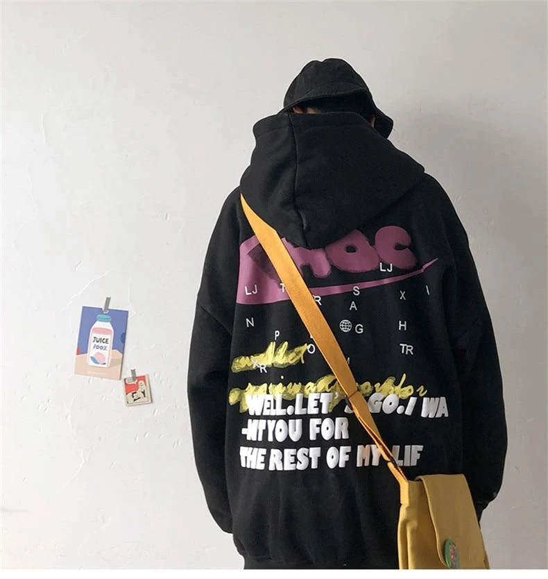 Hip Hop Streetwear Herren Sweatshirt Casual Loose Oversize Hoodies Herren Mode Persönlichkeit Bedruckter Hoodie