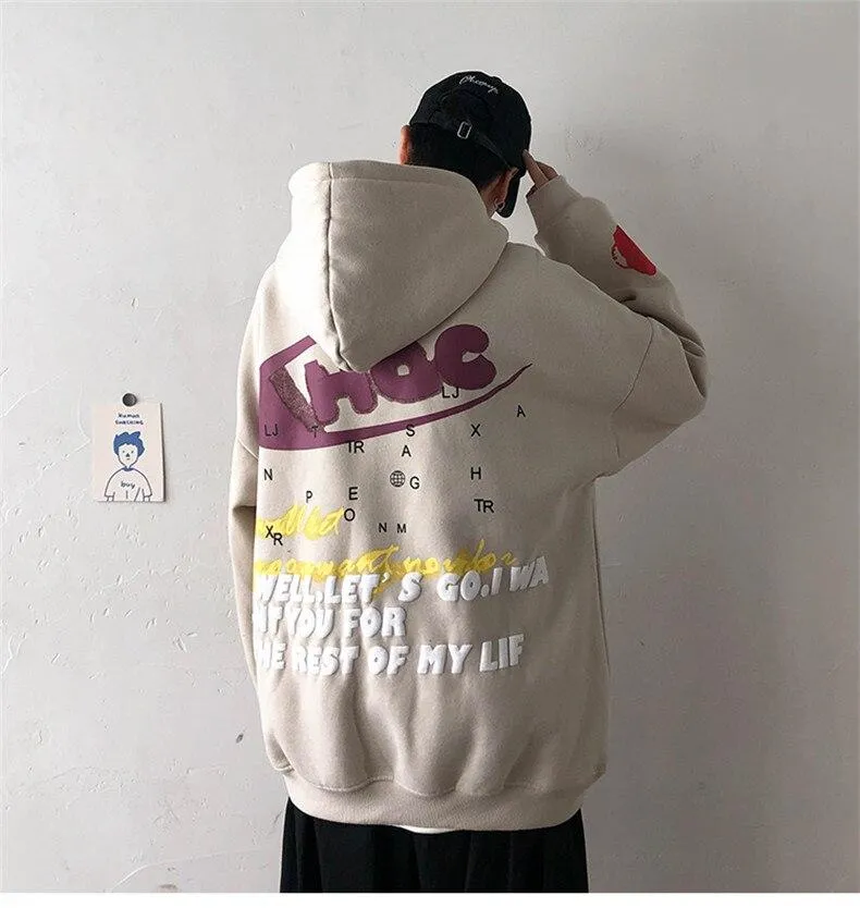Hip Hop Streetwear Herren Sweatshirt Casual Loose Oversize Hoodies Herren Mode Persönlichkeit Bedruckter Hoodie