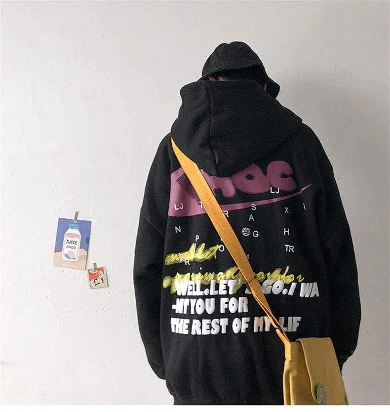 Hip Hop Streetwear Herren Sweatshirt Casual Loose Oversize Hoodies Herren Mode Persönlichkeit Bedruckter Hoodie