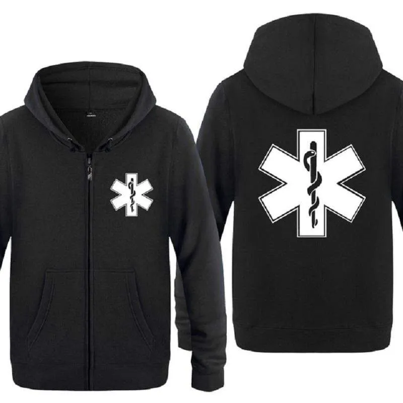 Notfall Krankenwagen gedruckt Hoodies Männer Marke Fleece Langarm Herren Jacke Sweatshirt Mantel Winter Hoody Moletom Sudaderas