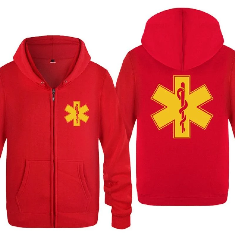 Notfall Krankenwagen gedruckt Hoodies Männer Marke Fleece Langarm Herren Jacke Sweatshirt Mantel Winter Hoody Moletom Sudaderas