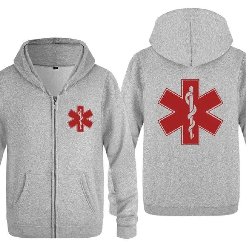 Notfall Krankenwagen gedruckt Hoodies Männer Marke Fleece Langarm Herren Jacke Sweatshirt Mantel Winter Hoody Moletom Sudaderas
