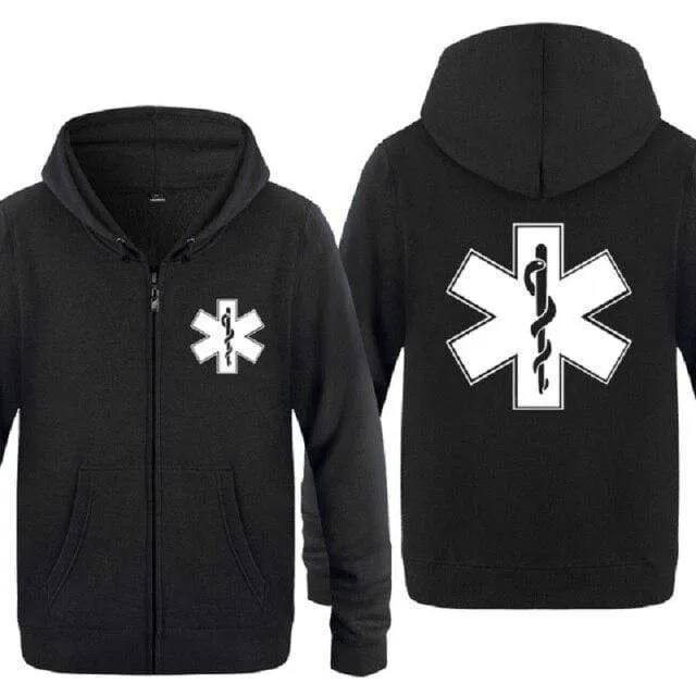 Notfall Krankenwagen gedruckt Hoodies Männer Marke Fleece Langarm Herren Jacke Sweatshirt Mantel Winter Hoody Moletom Sudaderas