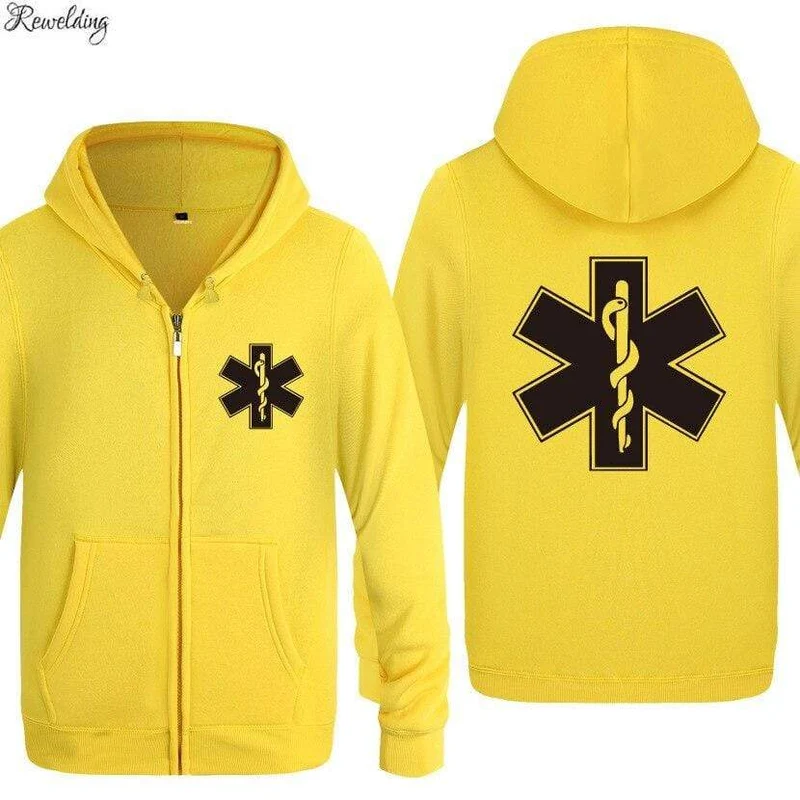 Notfall Krankenwagen gedruckt Hoodies Männer Marke Fleece Langarm Herren Jacke Sweatshirt Mantel Winter Hoody Moletom Sudaderas