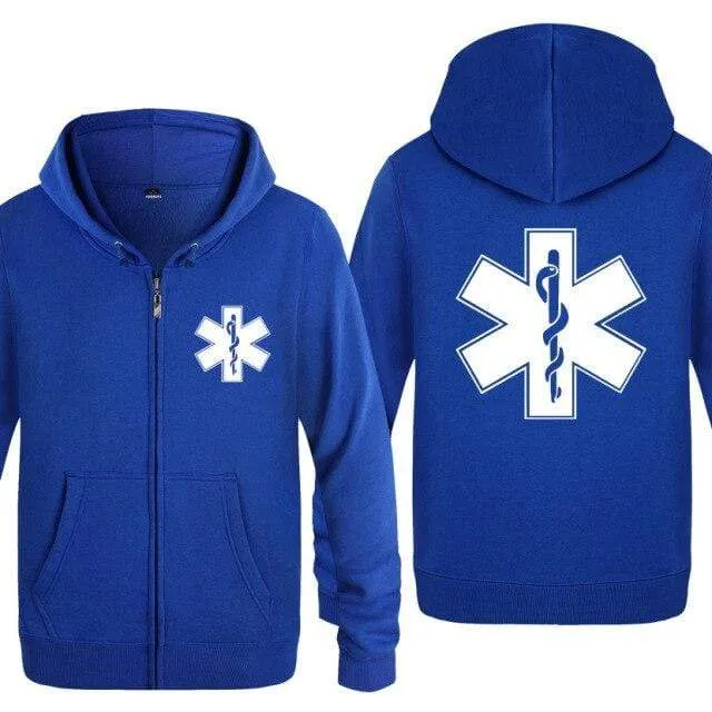 Notfall Krankenwagen gedruckt Hoodies Männer Marke Fleece Langarm Herren Jacke Sweatshirt Mantel Winter Hoody Moletom Sudaderas