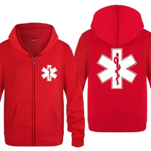 Notfall Krankenwagen gedruckt Hoodies Männer Marke Fleece Langarm Herren Jacke Sweatshirt Mantel Winter Hoody Moletom Sudaderas