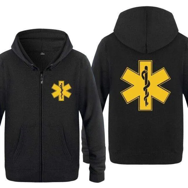 Notfall Krankenwagen gedruckt Hoodies Männer Marke Fleece Langarm Herren Jacke Sweatshirt Mantel Winter Hoody Moletom Sudaderas