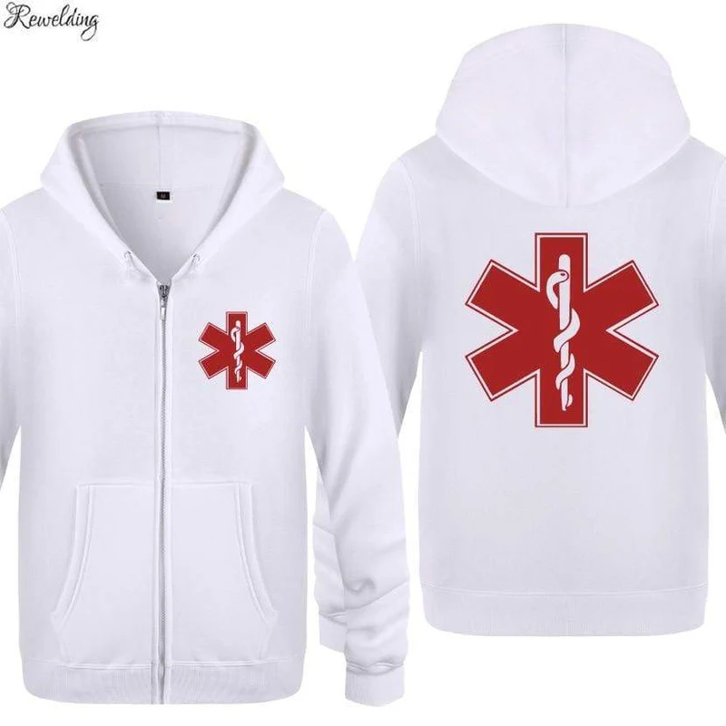 Notfall Krankenwagen gedruckt Hoodies Männer Marke Fleece Langarm Herren Jacke Sweatshirt Mantel Winter Hoody Moletom Sudaderas