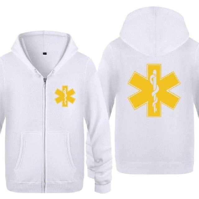 Notfall Krankenwagen gedruckt Hoodies Männer Marke Fleece Langarm Herren Jacke Sweatshirt Mantel Winter Hoody Moletom Sudaderas
