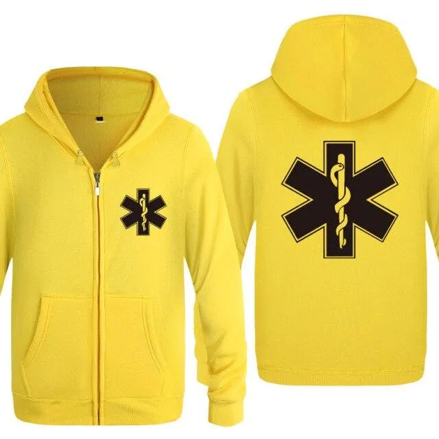Notfall Krankenwagen gedruckt Hoodies Männer Marke Fleece Langarm Herren Jacke Sweatshirt Mantel Winter Hoody Moletom Sudaderas