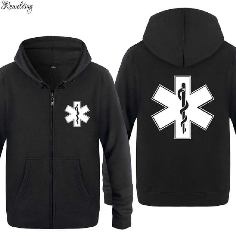Notfall Krankenwagen gedruckt Hoodies Männer Marke Fleece Langarm Herren Jacke Sweatshirt Mantel Winter Hoody Moletom Sudaderas