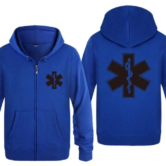 Notfall Krankenwagen gedruckt Hoodies Männer Marke Fleece Langarm Herren Jacke Sweatshirt Mantel Winter Hoody Moletom Sudaderas