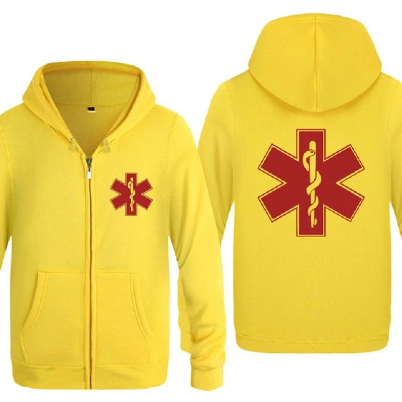 Notfall Krankenwagen gedruckt Hoodies Männer Marke Fleece Langarm Herren Jacke Sweatshirt Mantel Winter Hoody Moletom Sudaderas