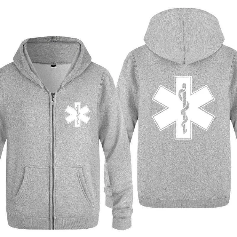 Notfall Krankenwagen gedruckt Hoodies Männer Marke Fleece Langarm Herren Jacke Sweatshirt Mantel Winter Hoody Moletom Sudaderas