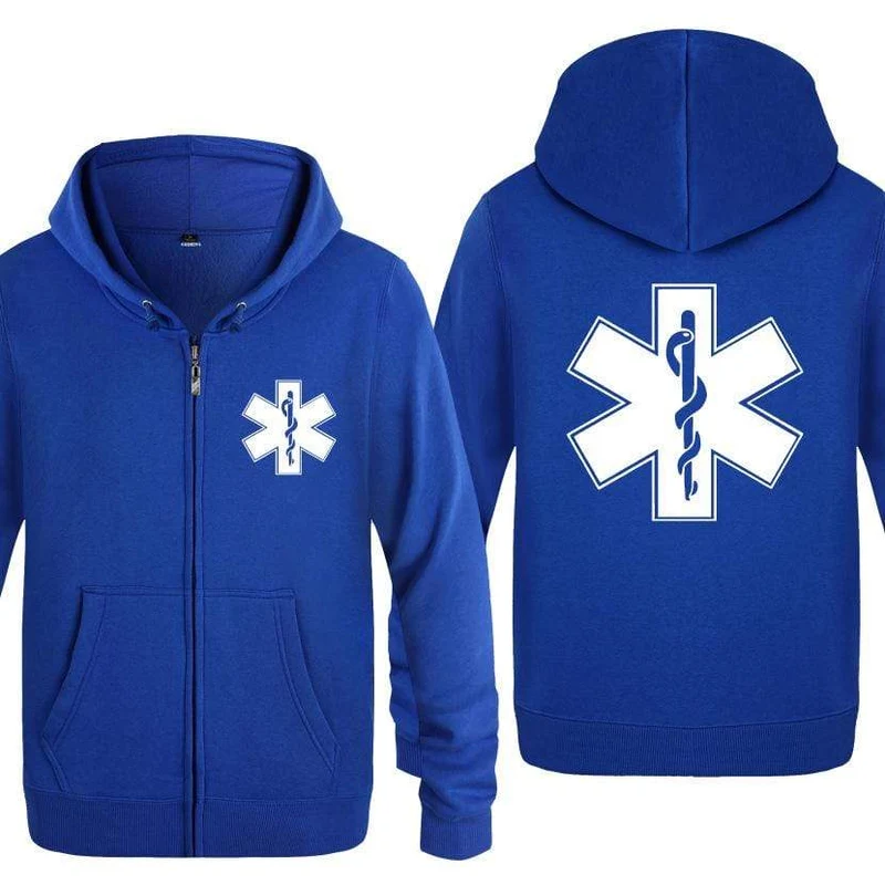 Notfall Krankenwagen gedruckt Hoodies Männer Marke Fleece Langarm Herren Jacke Sweatshirt Mantel Winter Hoody Moletom Sudaderas