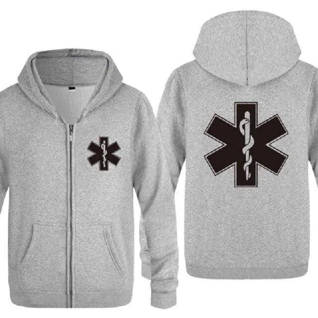 Notfall Krankenwagen gedruckt Hoodies Männer Marke Fleece Langarm Herren Jacke Sweatshirt Mantel Winter Hoody Moletom Sudaderas