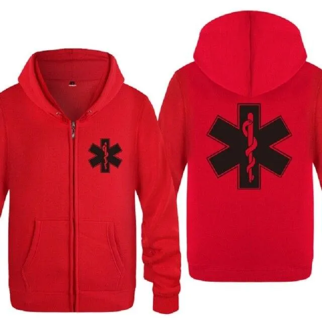 Notfall Krankenwagen gedruckt Hoodies Männer Marke Fleece Langarm Herren Jacke Sweatshirt Mantel Winter Hoody Moletom Sudaderas