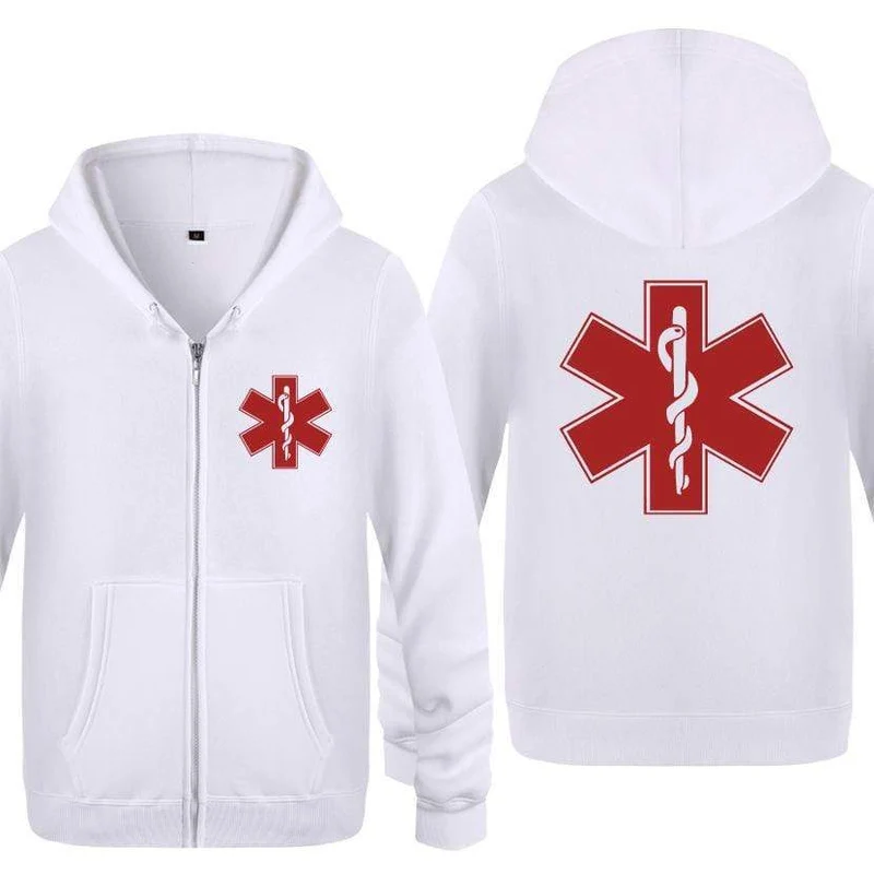 Notfall Krankenwagen gedruckt Hoodies Männer Marke Fleece Langarm Herren Jacke Sweatshirt Mantel Winter Hoody Moletom Sudaderas