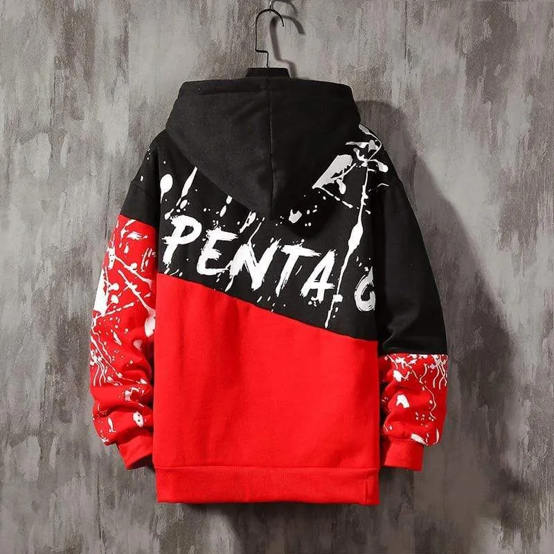 Übergroße Herren Hoodies Männer Winter Patchwork Sweatshirt Hip Hop Japanischen Streetwear Harajuku Weiß Hoodie Männer