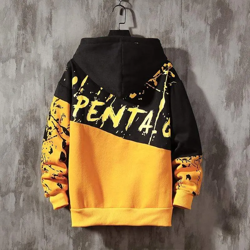 Übergroße Herren Hoodies Männer Winter Patchwork Sweatshirt Hip Hop Japanischen Streetwear Harajuku Weiß Hoodie Männer