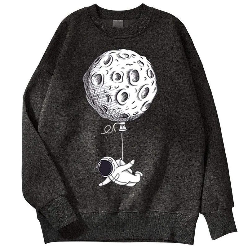 Astronaut Man Hoodie Cartoon Druck Männer Sweatshirts Fleeve O-Ausschnitt Männliche Hoodies Punk Trend Sweatshirt Für Herren