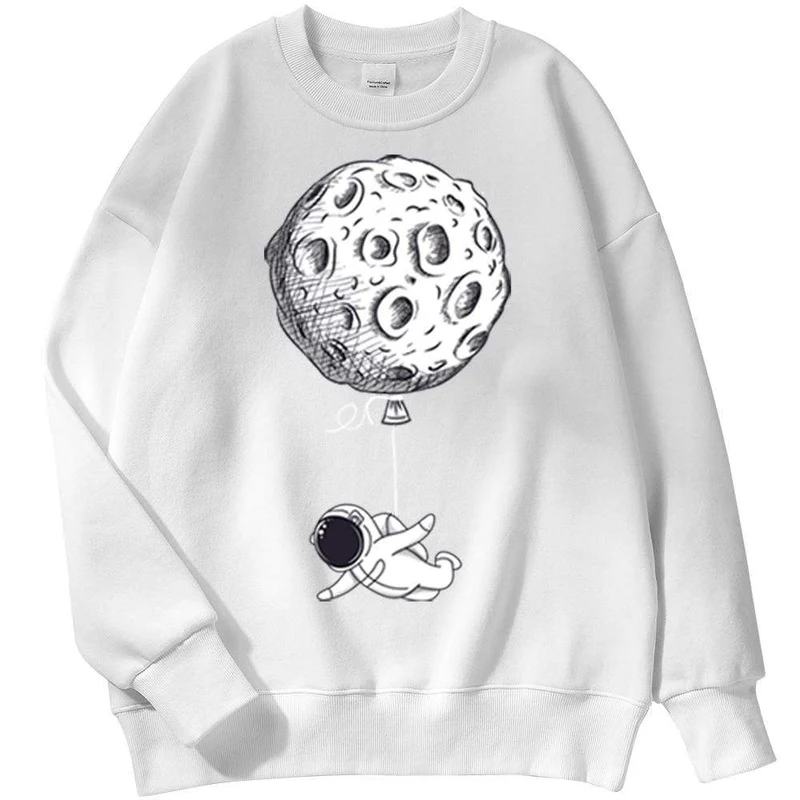 Astronaut Man Hoodie Cartoon Druck Männer Sweatshirts Fleeve O-Ausschnitt Männliche Hoodies Punk Trend Sweatshirt Für Herren