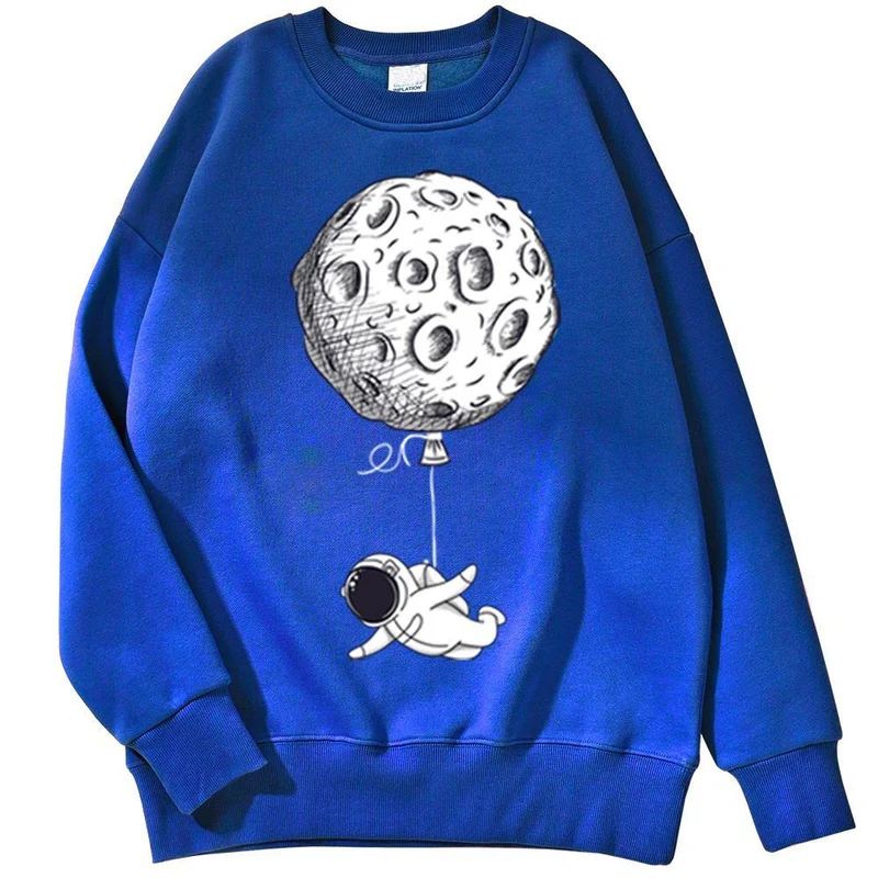 Astronaut Man Hoodie Cartoon Druck Männer Sweatshirts Fleeve O-Ausschnitt Männliche Hoodies Punk Trend Sweatshirt Für Herren