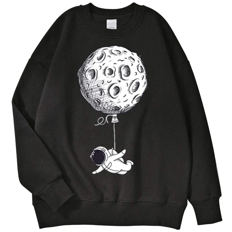 Astronaut Man Hoodie Cartoon Druck Männer Sweatshirts Fleeve O-Ausschnitt Männliche Hoodies Punk Trend Sweatshirt Für Herren