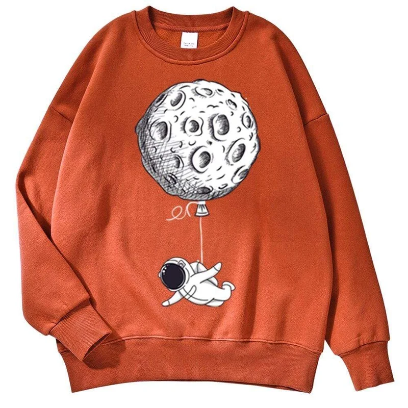 Astronaut Man Hoodie Cartoon Druck Männer Sweatshirts Fleeve O-Ausschnitt Männliche Hoodies Punk Trend Sweatshirt Für Herren