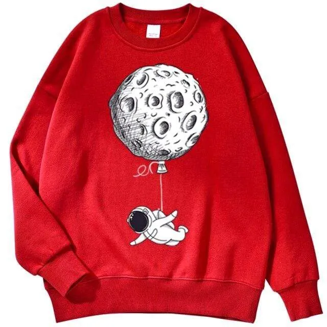 Astronaut Man Hoodie Cartoon Druck Männer Sweatshirts Fleeve O-Ausschnitt Männliche Hoodies Punk Trend Sweatshirt Für Herren