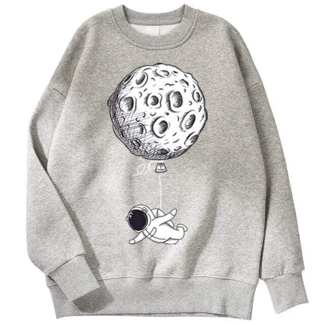 Astronaut Man Hoodie Cartoon Druck Männer Sweatshirts Fleeve O-Ausschnitt Männliche Hoodies Punk Trend Sweatshirt Für Herren