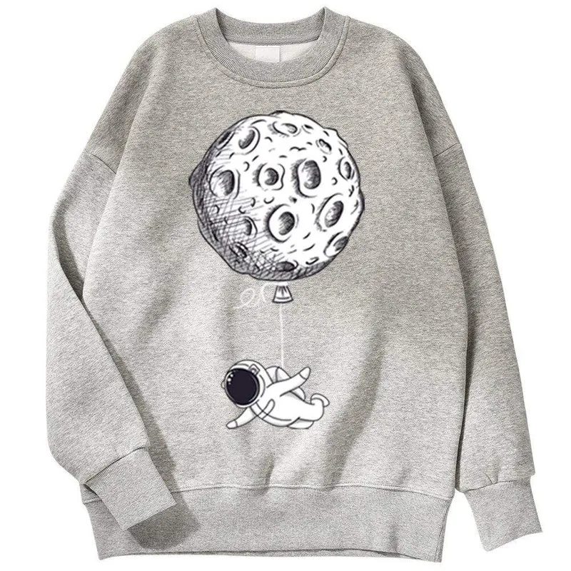 Astronaut Man Hoodie Cartoon Druck Männer Sweatshirts Fleeve O-Ausschnitt Männliche Hoodies Punk Trend Sweatshirt Für Herren