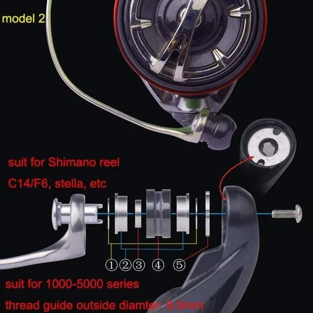 BassLegend - 1 Satz Fishing SIC Line Thread Guide Roller+ Kugellager für Spinnerrolle