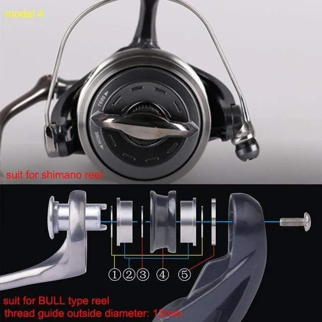 BassLegend - 1 Satz Fishing SIC Line Thread Guide Roller+ Kugellager für Spinnerrolle