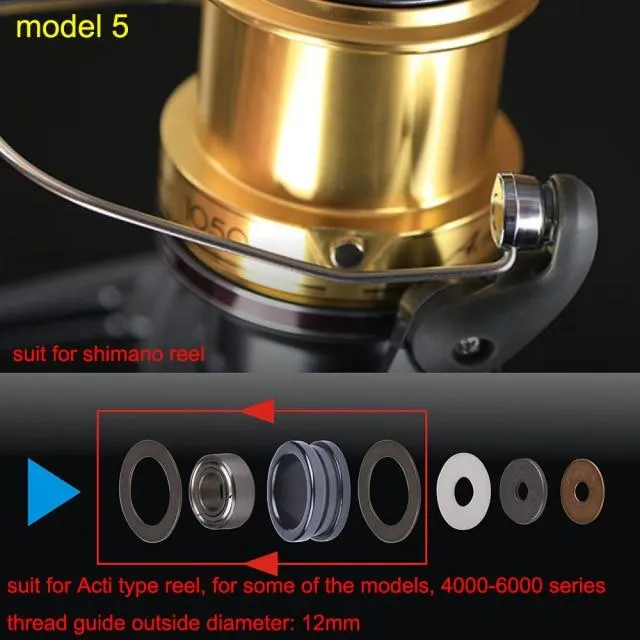 BassLegend - 1 Satz Fishing SIC Line Thread Guide Roller+ Kugellager für Spinnerrolle